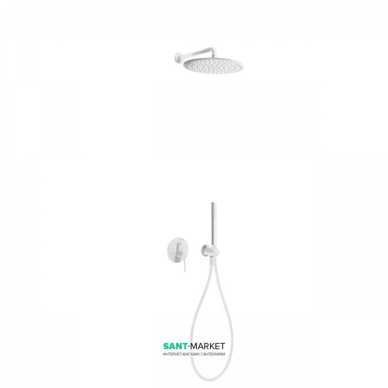Душова система Tres Study colors з верхнім і ручним душем білий 26298091TBL