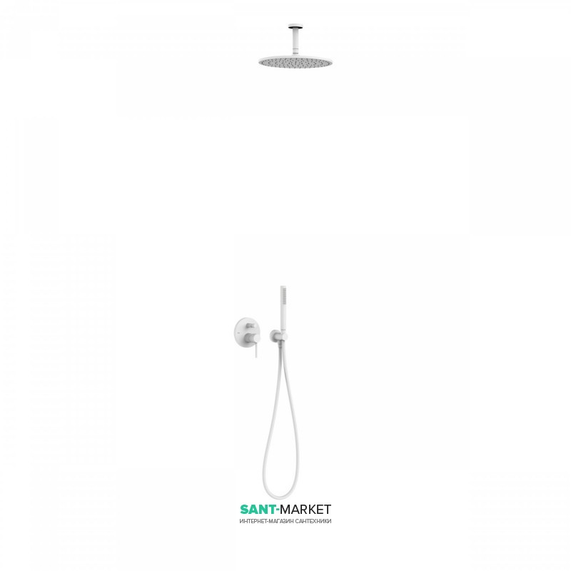 Душевая система Tres Study colors с верхним и ручным душем белый матовый 26218080BM