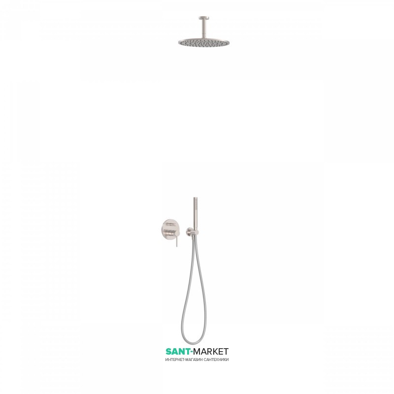 Душевая система Tres Study colors с верхним и ручным душем сталь 26218080AC