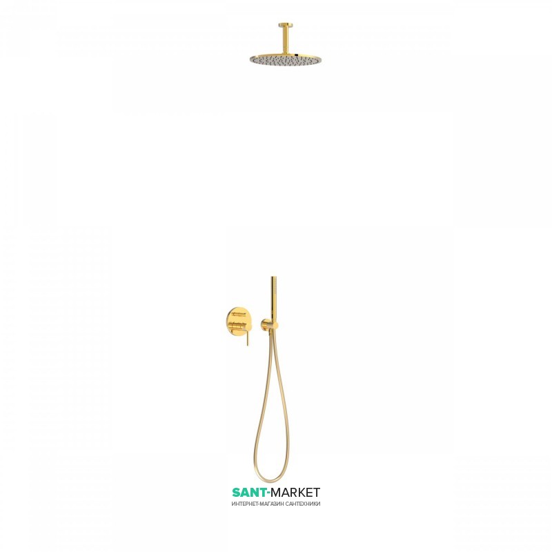 Душевая система Tres Study colors с верхним и ручным душем золото 26218080OR