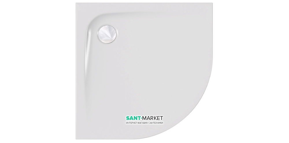 Душевой поддон Kolpa San Evelin Tray R 80x80 угловой акрил белый 593300