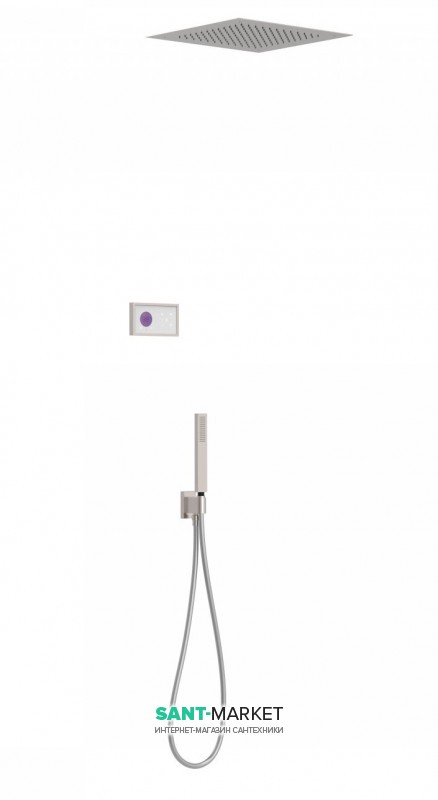 Электронная душевая система скрытого монтажа Tres Shower Technology с термостатом сталь/белый 09286552AC