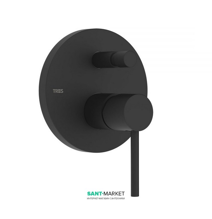 Смеситель для душа Tres Study colors однорычажный 2 канала черный матовый 26218090NM