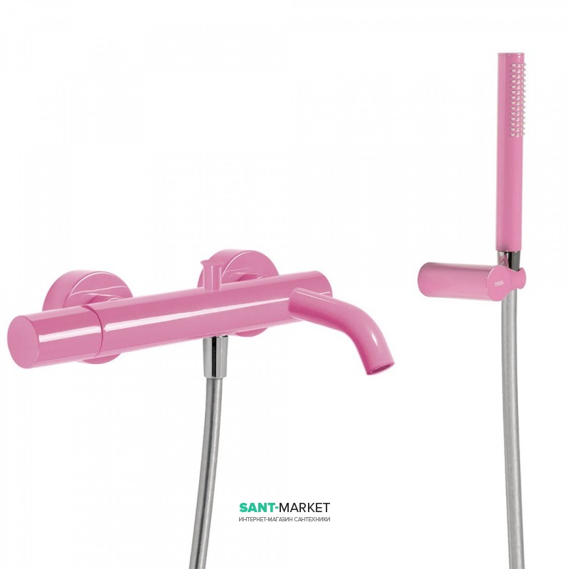 Смеситель для ванны Tres Study colors с ручным душем фуксия 26117001TFU