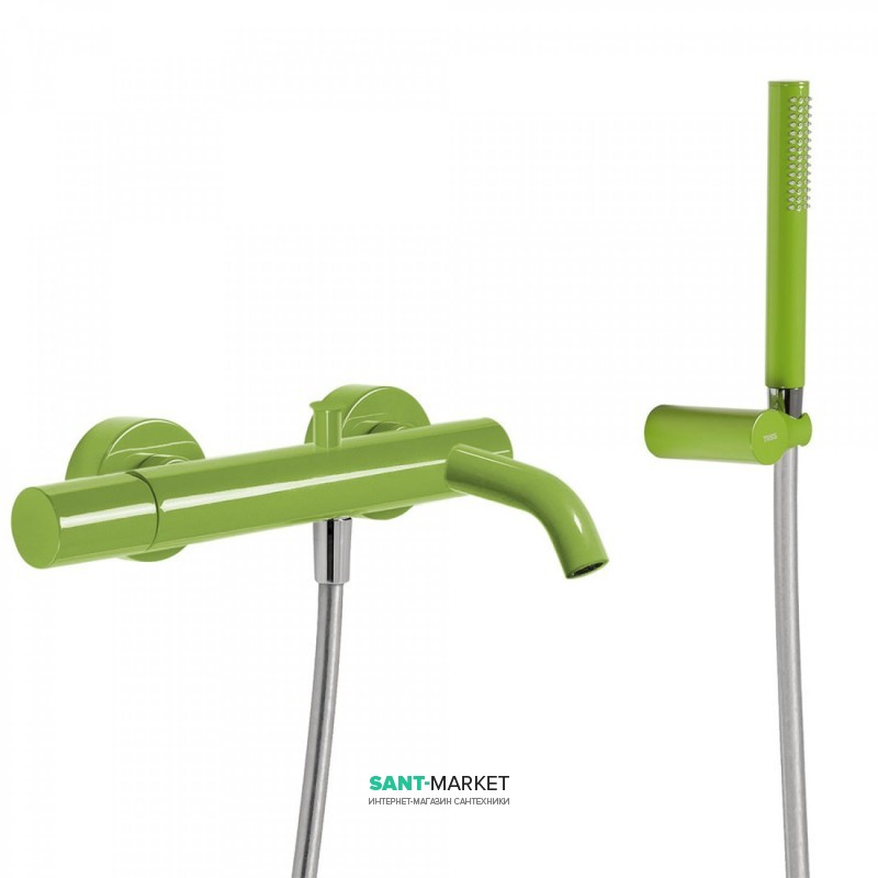 Змішувач для ванни Tres Study colors з ручним душем зелений 26117001TVE
