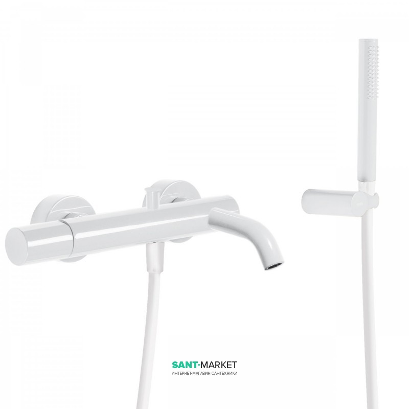 Смеситель для ванны Tres Study colors с ручным душем белый 26117001TBL