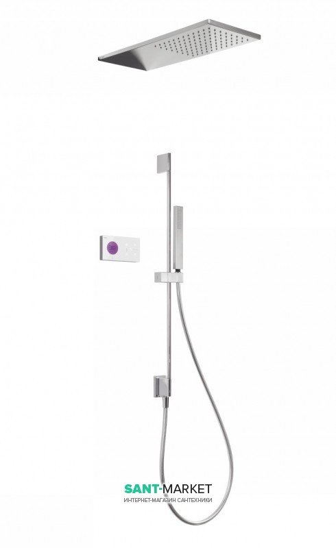 Електронна душова система прихованого монтажу Tres Shower Technology з термостатом хром/білий 09286580