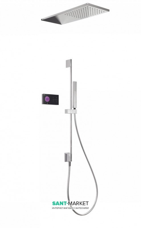 Электронная душевая система скрытого монтажа Tres Shower Technology с термостатом хром/черный 09288580