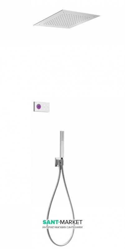 Електронна душова система прихованого монтажу Tres Shower Technology з термостатом хром/білий 09286552