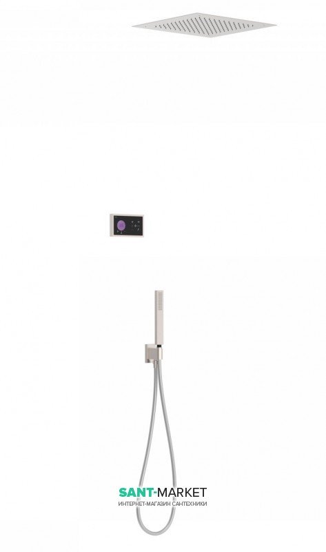 Электронная душевая система скрытого монтажа Tres Shower Technology с термостатом сталь/черный 09288552AC