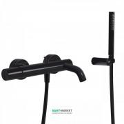 Змішувач для ванни Tres Study colors з ручним душем чорний 26117001TNE