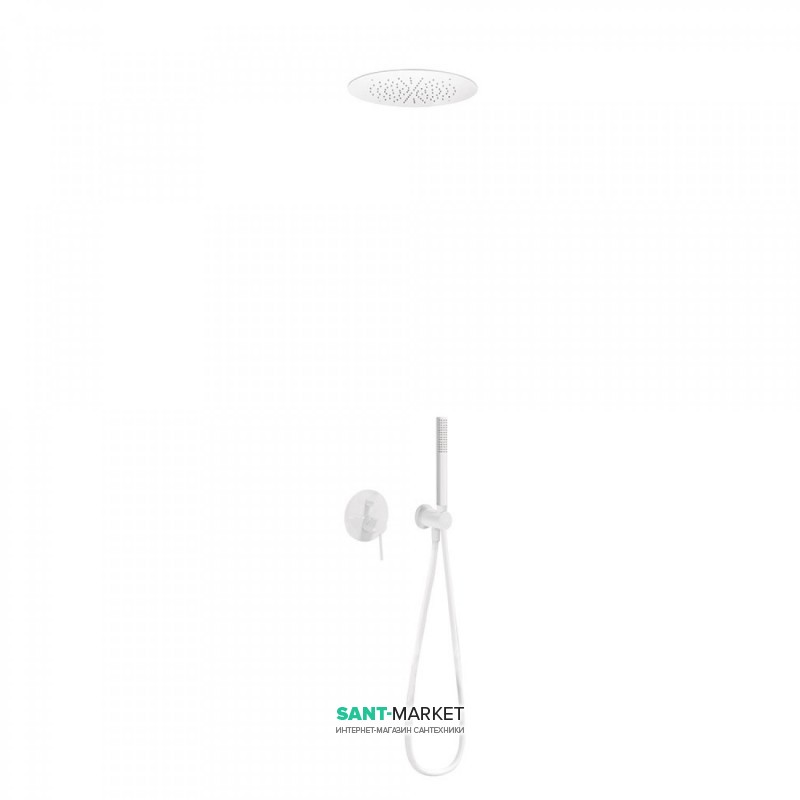 Душова система Tres Study colors з верхнім і ручним душем білий матовий 26218099BM