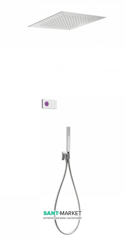 Електронна душова система прихованого монтажу Tres Shower Technology з термостатом хром/білий 09286561