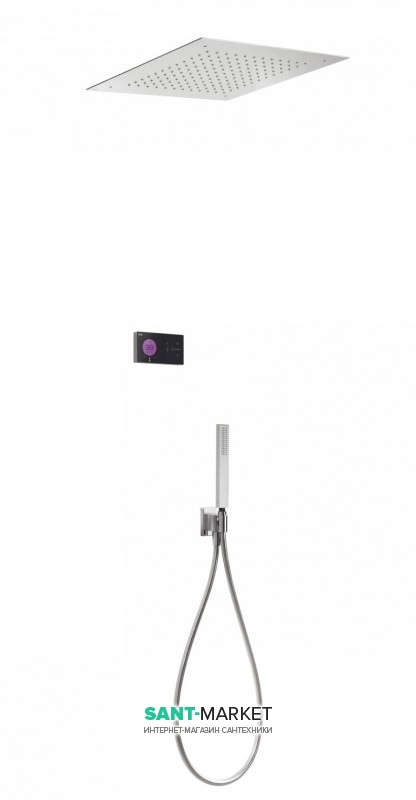 Електронна душова система прихованого монтажу Tres Shower Technology з термостатом хром/чорний 09288561