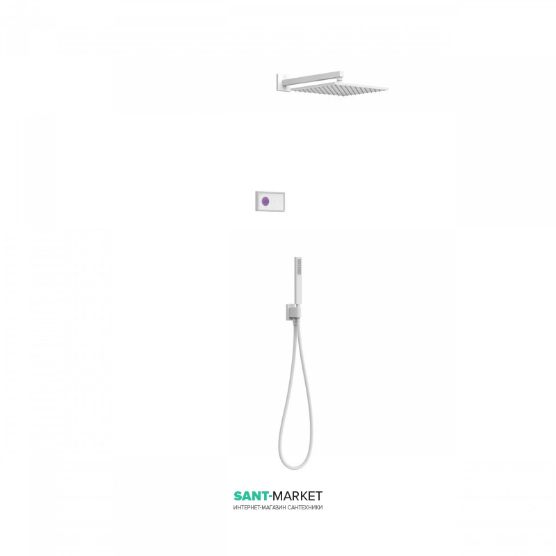 Электронная душевая система скрытого монтажа Tres Shower Technology с термостатом белый матовый/белый 09286563BM