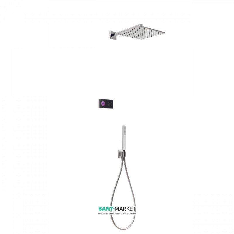 Електронна душова система прихованого монтажу Tres Shower Technology з термостатом хром/чорний 09288563