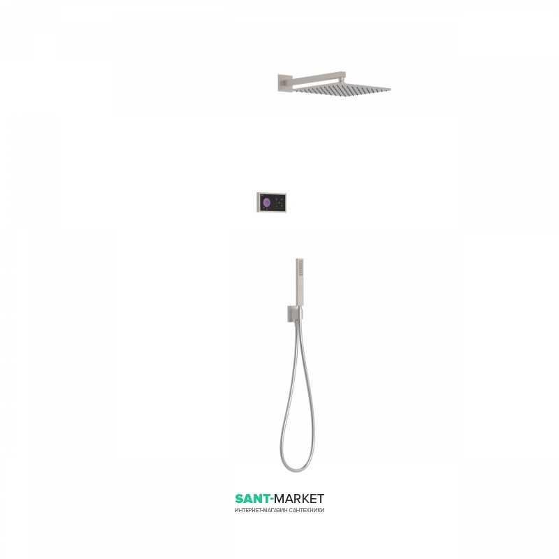 Електронна душова система прихованого монтажу Tres Shower Technology з термостатом сталь/чорний 09288563AC