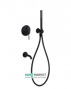 Смеситель для ванны Tres Study colors встроенный с ручным душем черный матовый 26218003NM