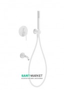 Смеситель для ванны Tres Study colors встроенный с ручным душем белый матовый 26218003BM