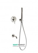 Смеситель для ванны Tres Study colors встроенный с ручным душем сталь 26218003AC