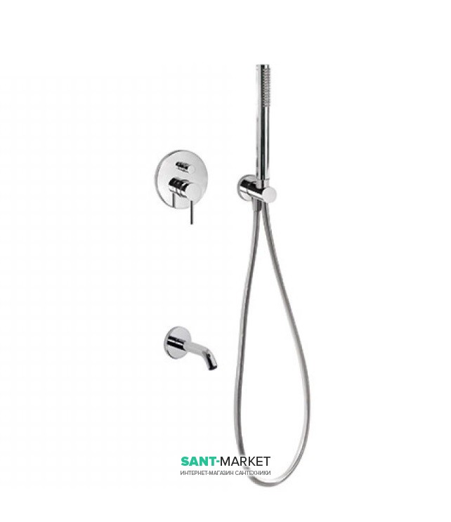 Смеситель для ванны Tres Study-Tres встроенный с ручным душем хром 26218003
