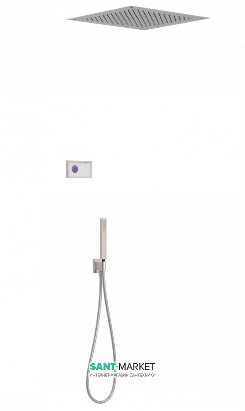Электронная душевая система скрытого монтажа Tres Shower Technology с термостатом сталь/белый 09286561AC