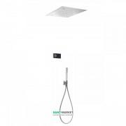 Электронная душевая система скрытого монтажа Tres Shower Technology хромотерапия с термостатом хром/черный 09288562