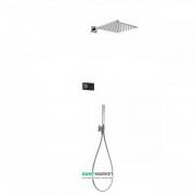 Электронная душевая система скрытого монтажа Tres Shower Technology с термостатом хром/черный 09288563