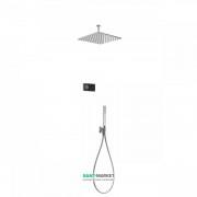 Электронная душевая система скрытого монтажа Tres Shower Technology с термостатом хром/черный 09288564
