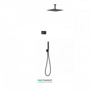 Электронная душевая система скрытого монтажа Tres Shower Technology с термостатом черный матовый/черный 09288564NM