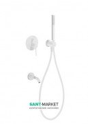 Смеситель для ванны Tres Study colors встроенный с ручным душем белый матовый 26218003BM