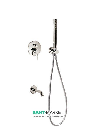 Смеситель для ванны Tres Study colors встроенный с ручным душем сталь 26218003AC