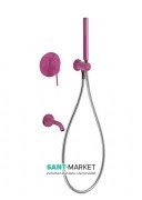 Смеситель для ванны Tres Study colors встроенный с ручным душем фиолетовый 26218003TVI