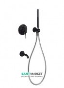 Смеситель для ванны Tres Study colors встроенный с ручным душем черный 26218003TNE