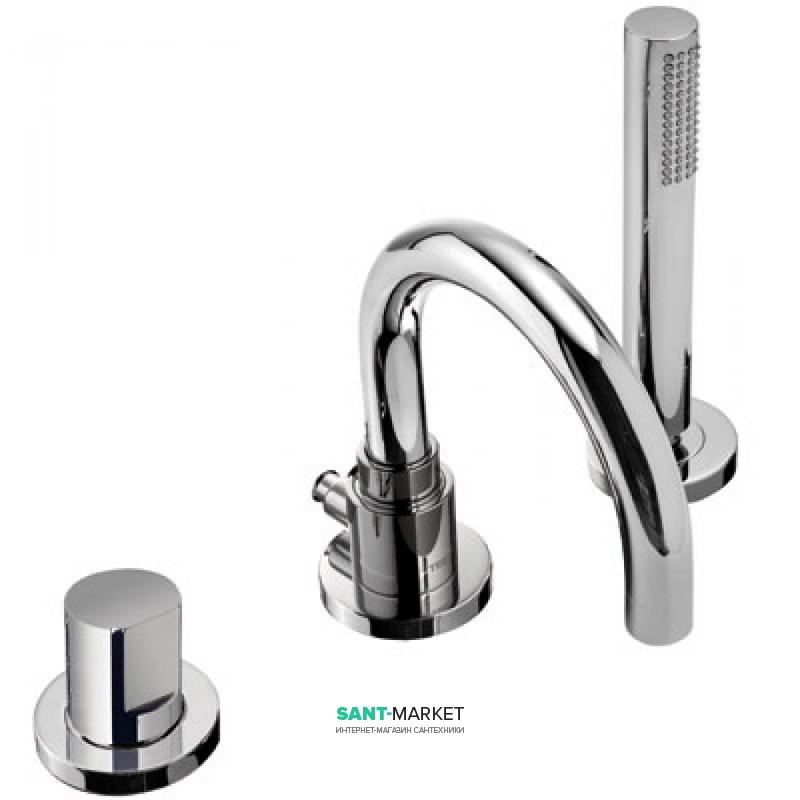 Смеситель на борт ванны Tres Study-Tres с ручным душем хром 26115001