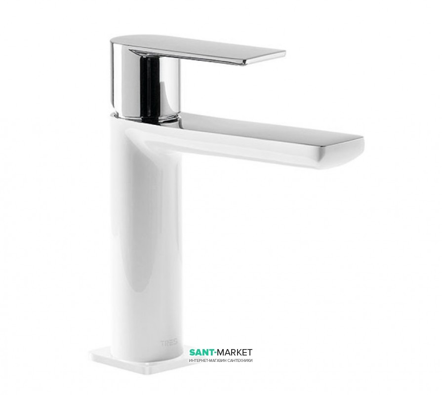 Смеситель для раковины Tres Loft colors однорычажный белый/хром 20010301BL