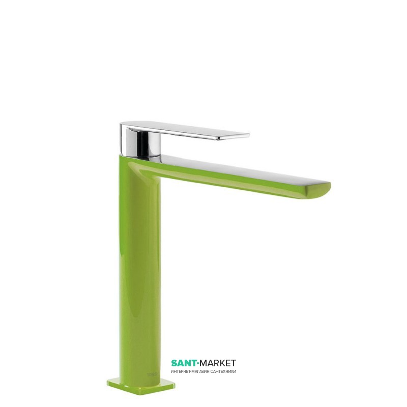 Змішувач для раковини Tres Loft colors одноважільний вилив 172 мм зелений/хром 20020303VE
