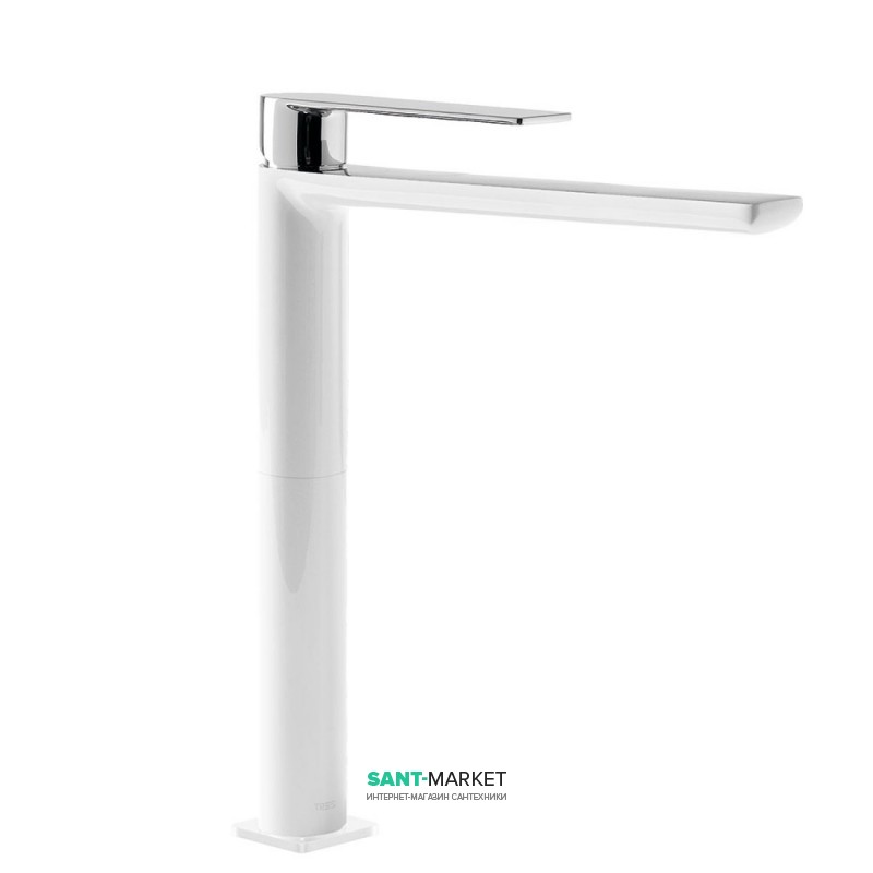 Змішувач для раковини Tres Loft colors одноважільний вилив 220 мм білий/хром 20020305BL