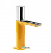 Смеситель для раковины Tres Loft colors однорычажный с открытым каскадным изливом янтарно-желтый/хром 20011002AM