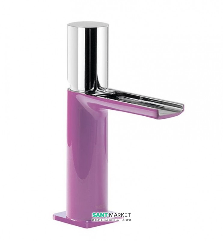 Смеситель для раковины Tres Loft colors однорычажный с открытым каскадным изливом фиолетовый/хром 20011002VI