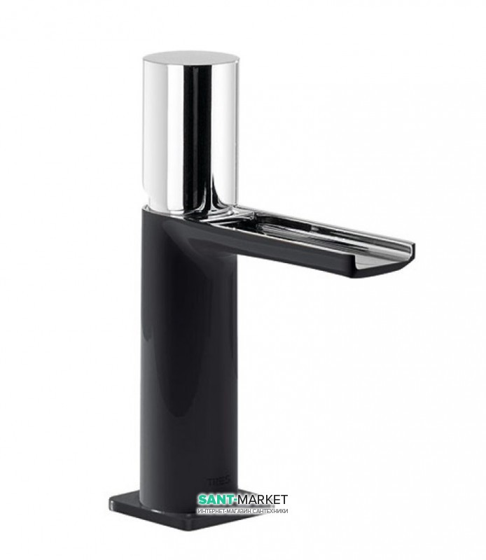 Змішувач для раковини Tres Loft colors одноважільний з відкритим каскадним виливом чорний/хром 20011002NE