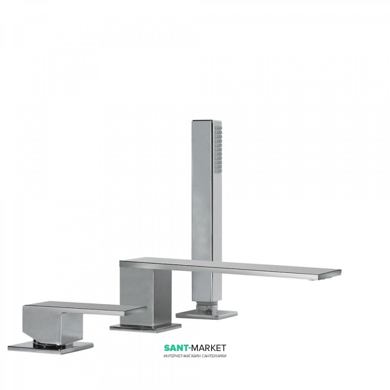 Змішувач на борт ванни Tres Cuadro-Tres з ручним душем хром 00616105