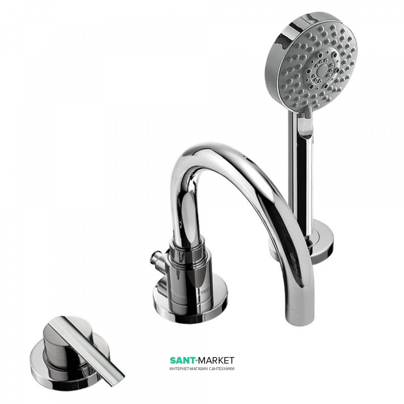 Змішувач на борт ванни Tres Lex-Tres з ручним душем хром 08115001