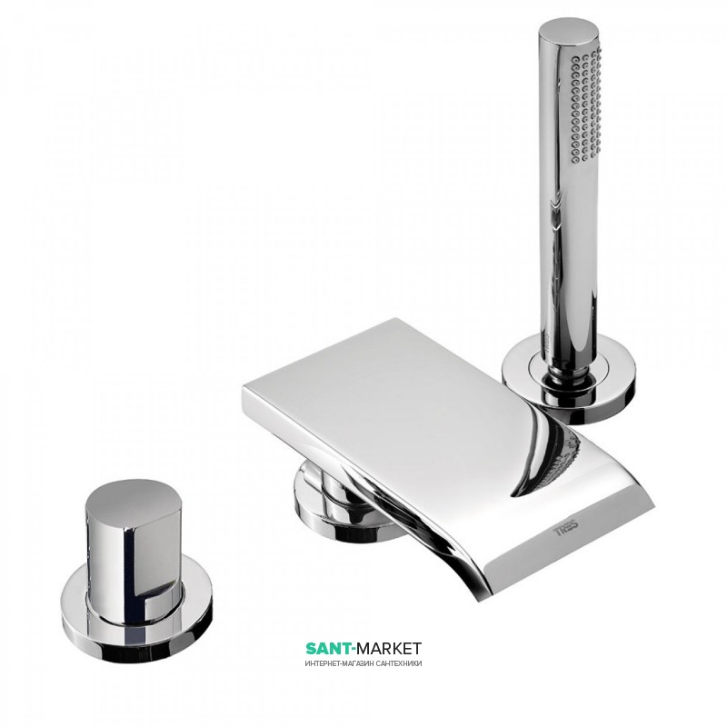 Смеситель на борт ванны Tres Max-Tres с ручным душем хром 06116101