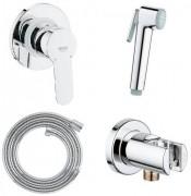 Гигиенический душ со смесителем Grohe BauEdge настенный хром 28512003
