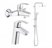 Набір змішувачів ванни Grohe Eurosmart з душовим гарнітуром хром 12324TS