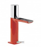 Змішувач для раковини Tres Loft colors одноважільний з відкритим каскадним виливом червоний/хром 20011002RO