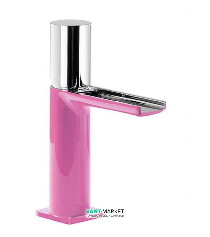 Смеситель для раковины Tres Loft colors однорычажный с открытым каскадным изливом фуксия/хром 20011002FU