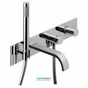 Смеситель для ванной Bonomi Arco двухвентильный с ручным душем настенный хром 112330