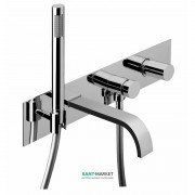 Смеситель для ванной Bonomi Arco двухвентильный с ручным душем настенный хром 112330